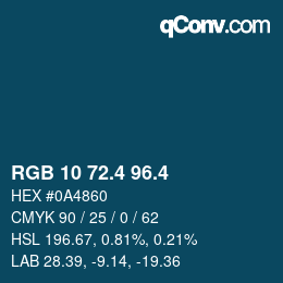 カラーコード: RGB 10 72.4 96.4 | qconv.com