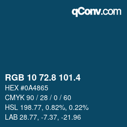 カラーコード: RGB 10 72.8 101.4 | qconv.com