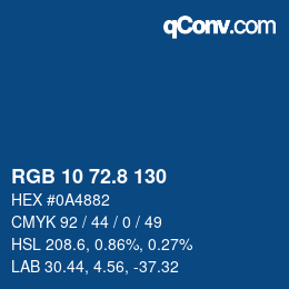 Color code: RGB 10 72.8 130 | qconv.com