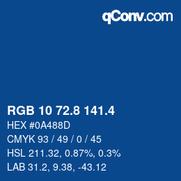 カラーコード: RGB 10 72.8 141.4 | qconv.com