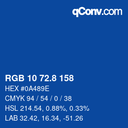 Farbcode: RGB 10 72.8 158 | qconv.com
