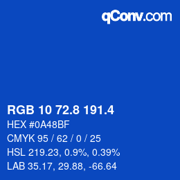 カラーコード: RGB 10 72.8 191.4 | qconv.com