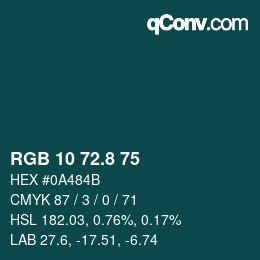 カラーコード: RGB 10 72.8 75 | qconv.com