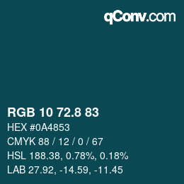 Color code: RGB 10 72.8 83 | qconv.com