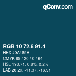 カラーコード: RGB 10 72.8 91.4 | qconv.com