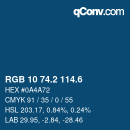 カラーコード: RGB 10 74.2 114.6 | qconv.com