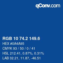 カラーコード: RGB 10 74.2 149.6 | qconv.com