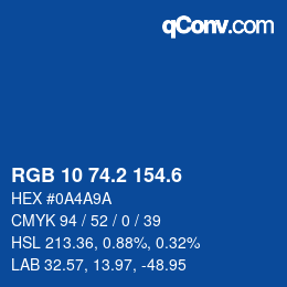 カラーコード: RGB 10 74.2 154.6 | qconv.com