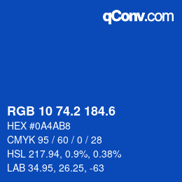 カラーコード: RGB 10 74.2 184.6 | qconv.com