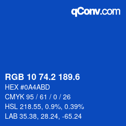 カラーコード: RGB 10 74.2 189.6 | qconv.com