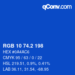Color code: RGB 10 74.2 198 | qconv.com