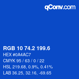 カラーコード: RGB 10 74.2 199.6 | qconv.com