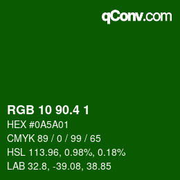カラーコード: RGB 10 90.4 1 | qconv.com