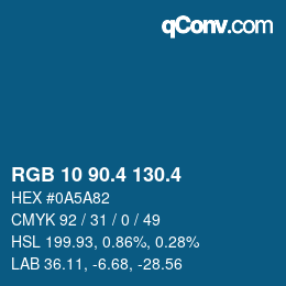カラーコード: RGB 10 90.4 130.4 | qconv.com