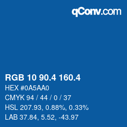 カラーコード: RGB 10 90.4 160.4 | qconv.com