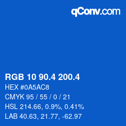 カラーコード: RGB 10 90.4 200.4 | qconv.com