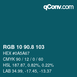 Color code: RGB 10 90.8 103 | qconv.com