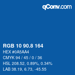 Color code: RGB 10 90.8 164 | qconv.com