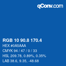 カラーコード: RGB 10 90.8 170.4 | qconv.com