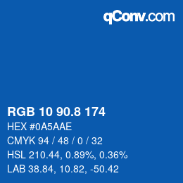 Color code: RGB 10 90.8 174 | qconv.com