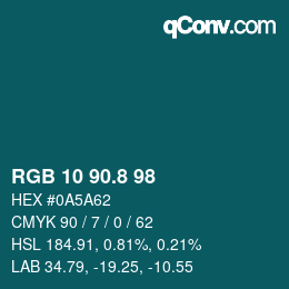 カラーコード: RGB 10 90.8 98 | qconv.com
