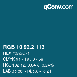 カラーコード: RGB 10 92.2 113 | qconv.com