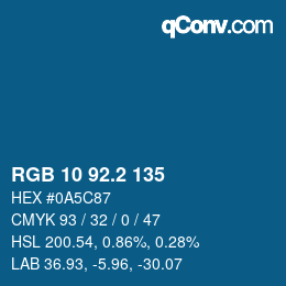 カラーコード: RGB 10 92.2 135 | qconv.com