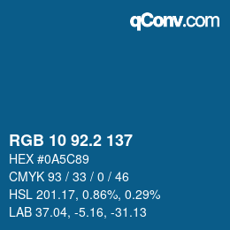 カラーコード: RGB 10 92.2 137 | qconv.com
