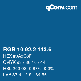 カラーコード: RGB 10 92.2 143.6 | qconv.com