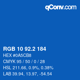 カラーコード: RGB 10 92.2 184 | qconv.com