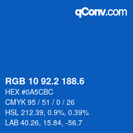 カラーコード: RGB 10 92.2 188.6 | qconv.com