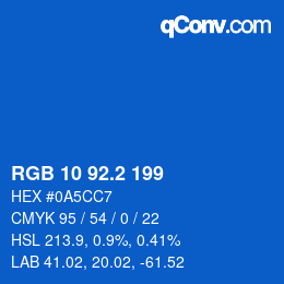 カラーコード: RGB 10 92.2 199 | qconv.com