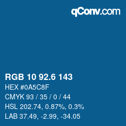 カラーコード: RGB 10 92.6 143 | qconv.com