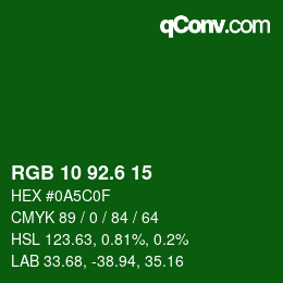 カラーコード: RGB 10 92.6 15 | qconv.com
