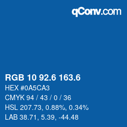カラーコード: RGB 10 92.6 163.6 | qconv.com