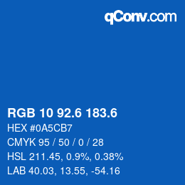 カラーコード: RGB 10 92.6 183.6 | qconv.com