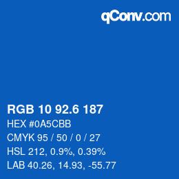 カラーコード: RGB 10 92.6 187 | qconv.com