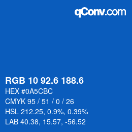 カラーコード: RGB 10 92.6 188.6 | qconv.com