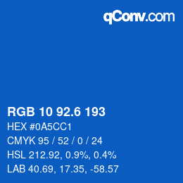 カラーコード: RGB 10 92.6 193 | qconv.com