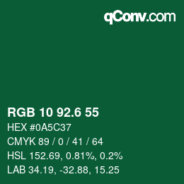 カラーコード: RGB 10 92.6 55 | qconv.com