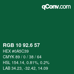 カラーコード: RGB 10 92.6 57 | qconv.com