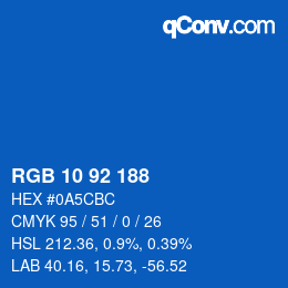 カラーコード: RGB 10 92 188 | qconv.com