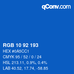 カラーコード: RGB 10 92 193 | qconv.com