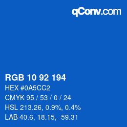 カラーコード: RGB 10 92 194 | qconv.com