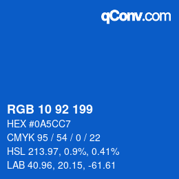 カラーコード: RGB 10 92 199 | qconv.com