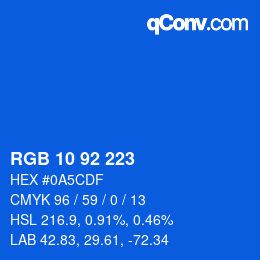 カラーコード: RGB 10 92 223 | qconv.com