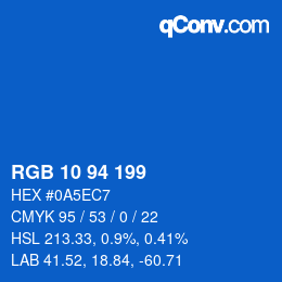 Color code: RGB 10 94 199 | qconv.com