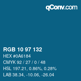 Color code: RGB 10 97 132 | qconv.com