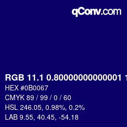 カラーコード: RGB 11.1 0.80000000000001 103 | qconv.com