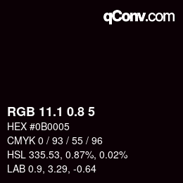 Farbcode: RGB 11.1 0.8 5 | qconv.com